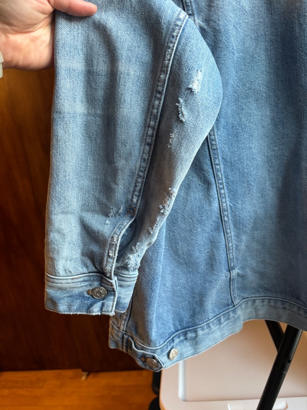 EUC Madewell Oversized Blue Jean Jacket | Distressed Denim | Women’s Plus 1X - Picture 8 of 16
